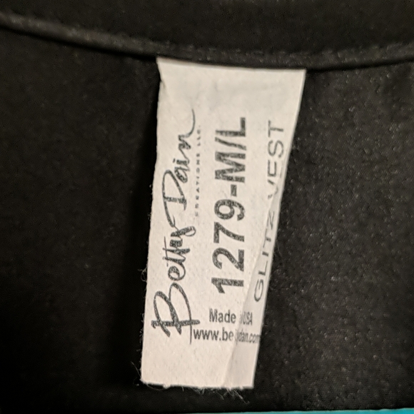 *SOLD*Betty Dain Stylist Glitz Black Vest Full Zip - Picture 5 of 7